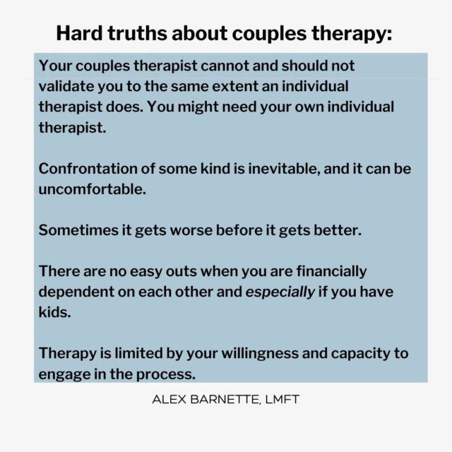 Image describing hard truths about couples therapy